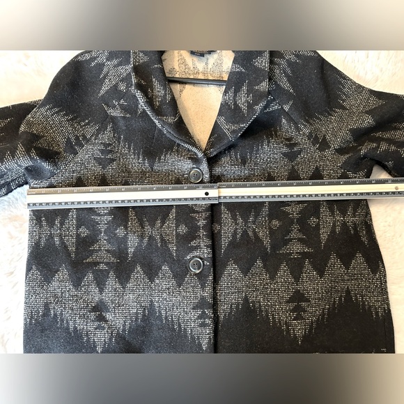 Pendleton Sonora Archive Blanket Long Coat Jacket Black Cream Large - Picture 6 of 10